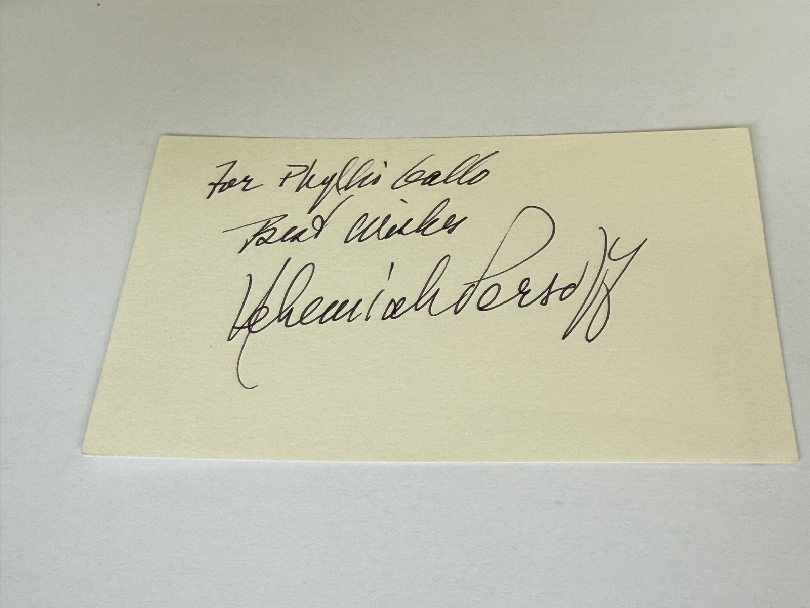 Nehemiah Persoff signed card