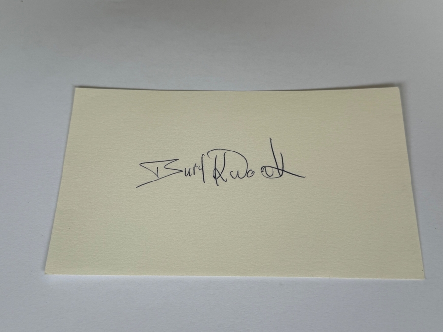 Burt Kwouk signed card