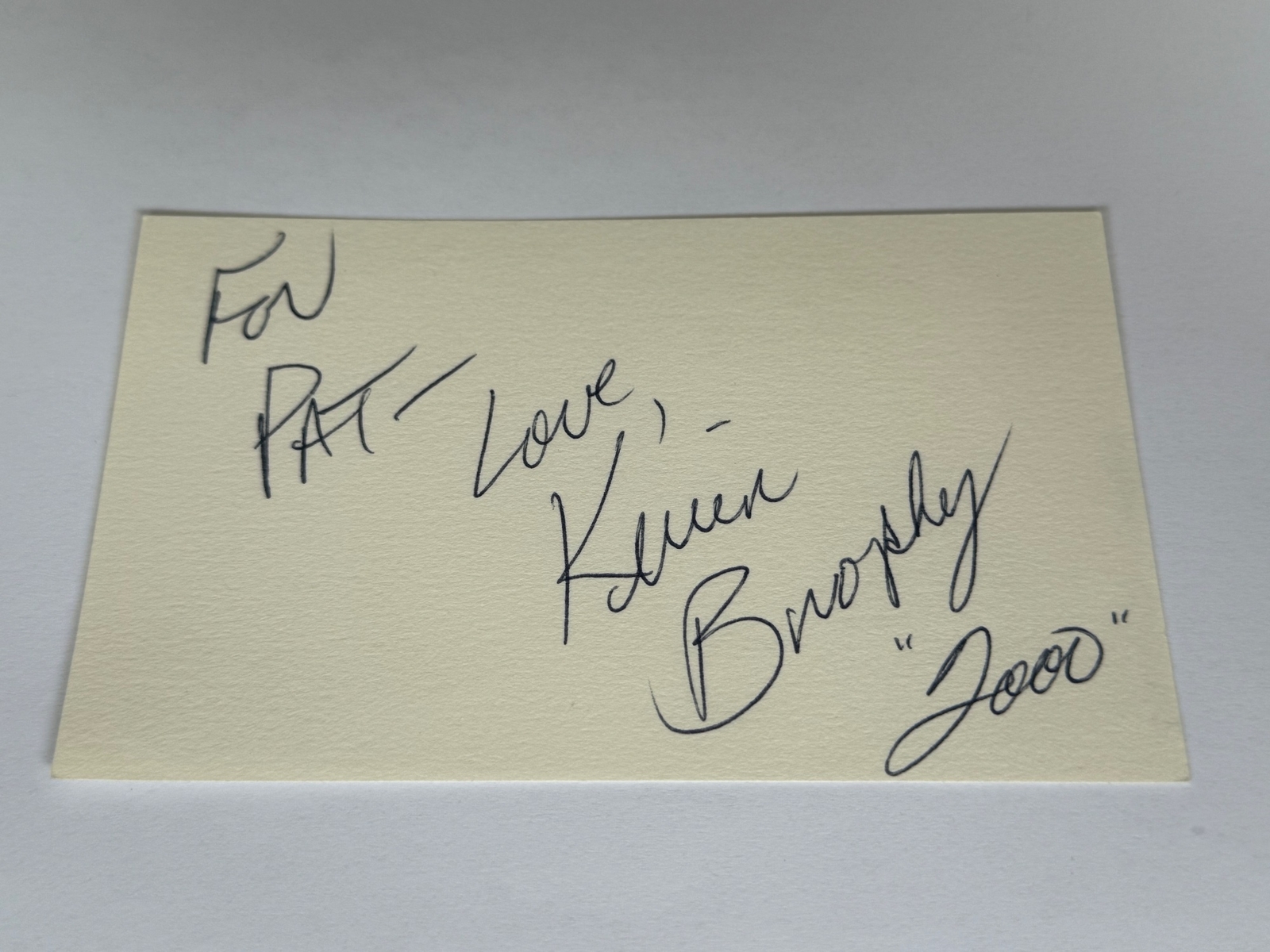 Kevin Brophy signed card