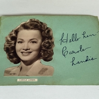 Carole Landis signed card