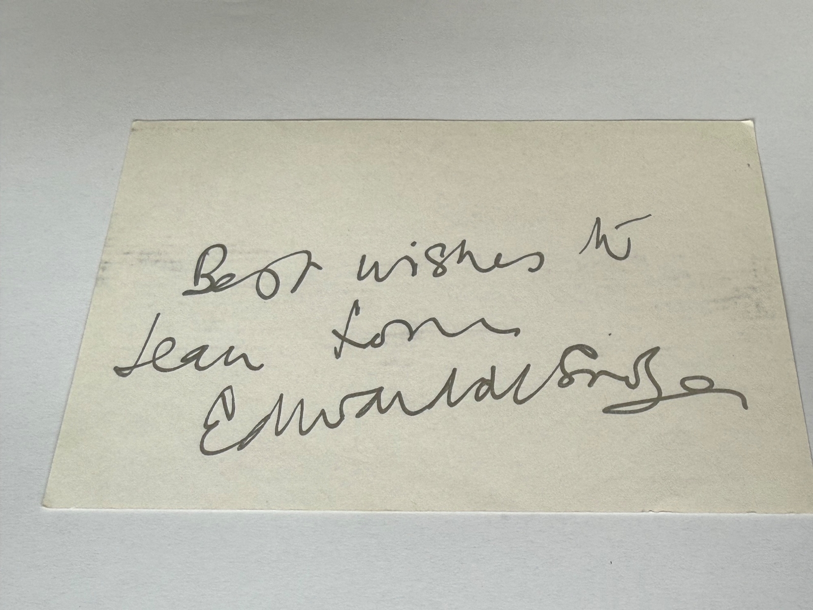 Edward De Souza signed card
