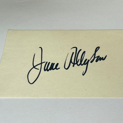 June Allyson signed card