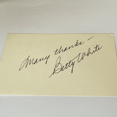 Betty White signed card