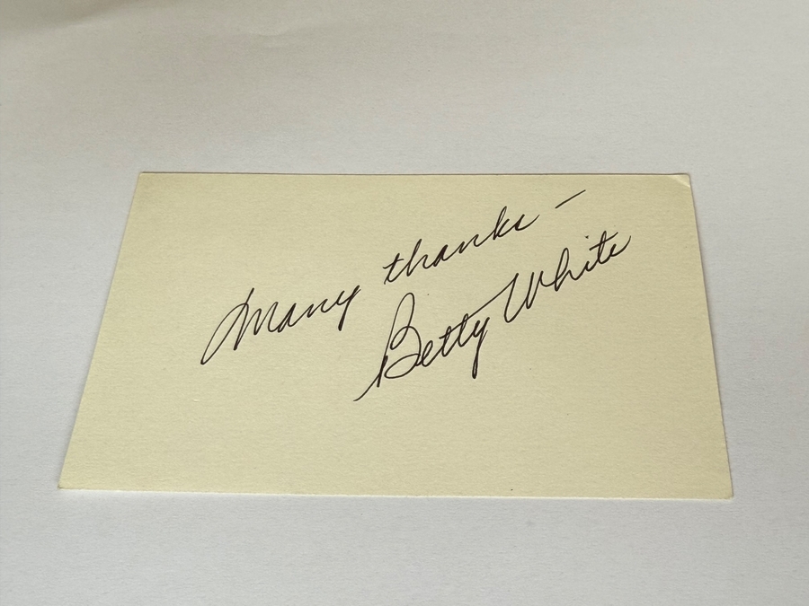 Betty White signed card