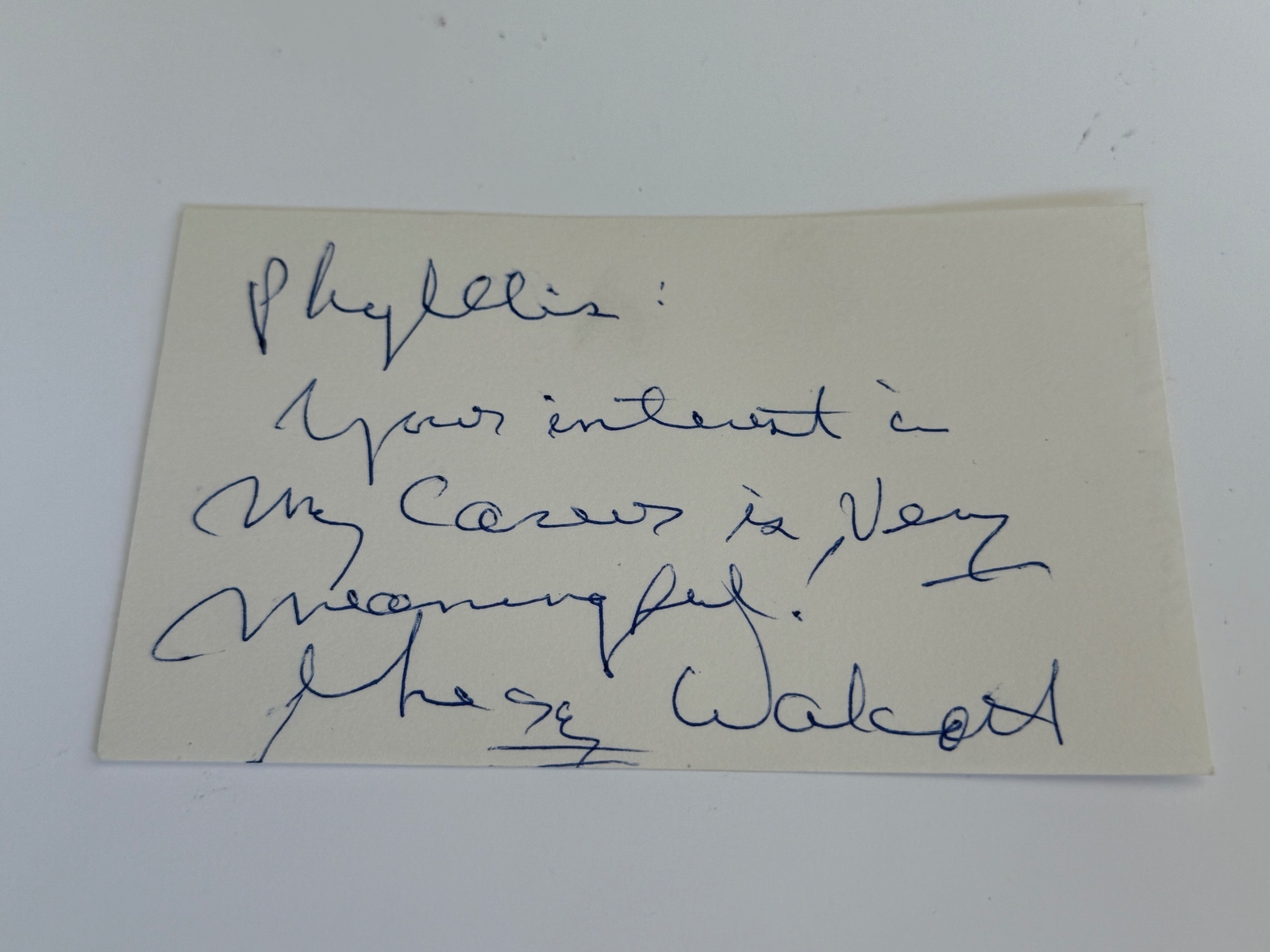 Gregory Walcott signed card