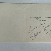 Caroline Aherne signed card