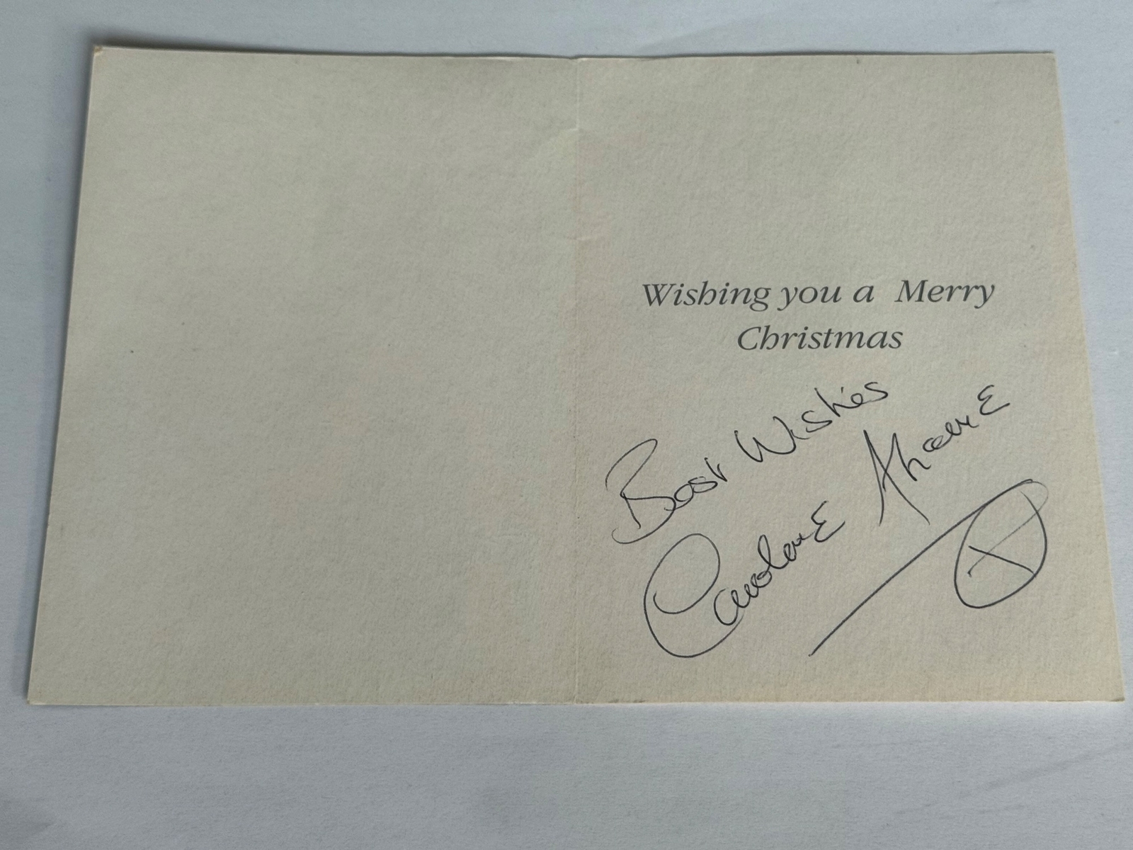 Caroline Aherne signed card