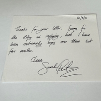 Sarah Preston signed card