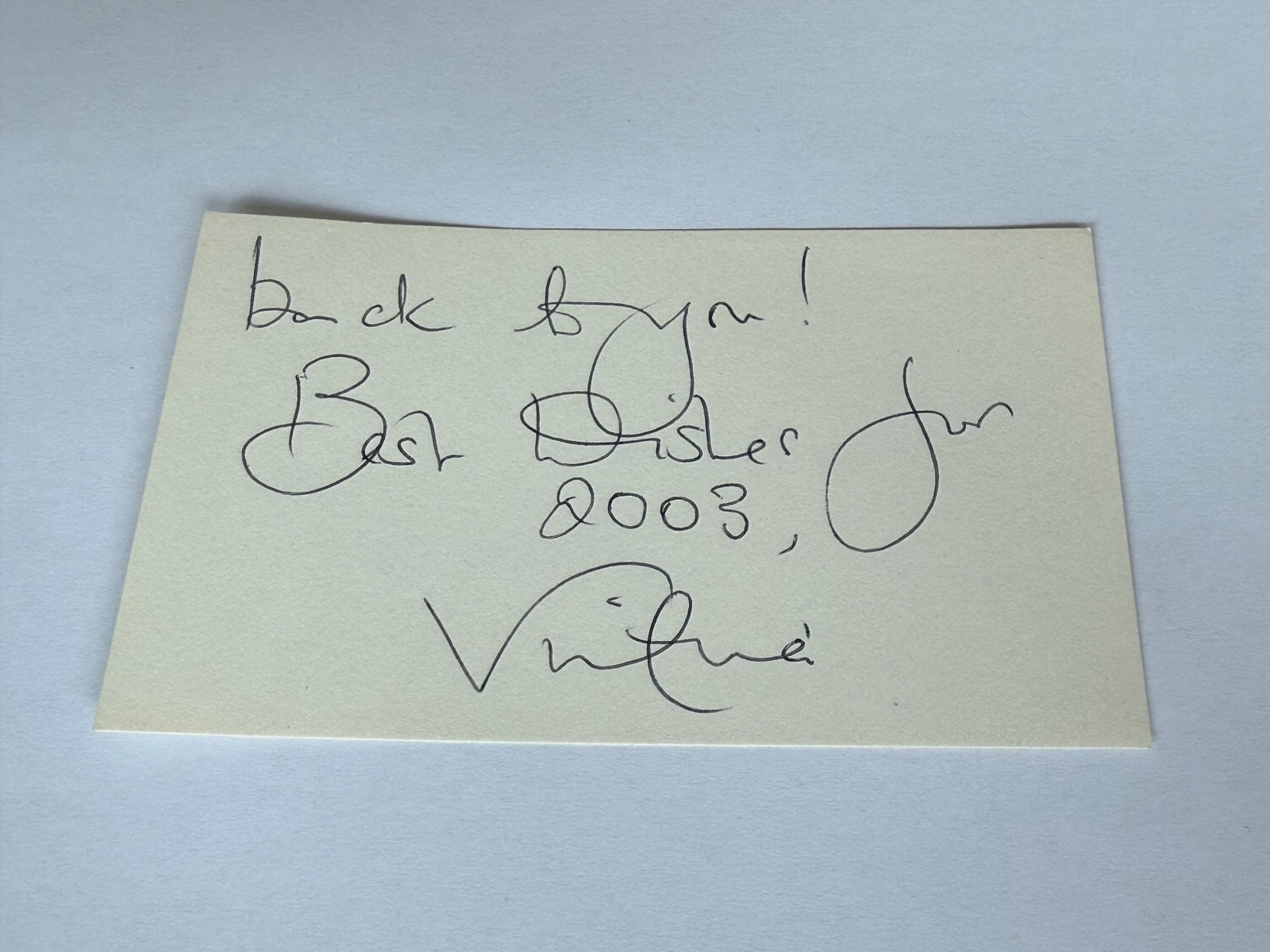 Victoria Wicks signed card