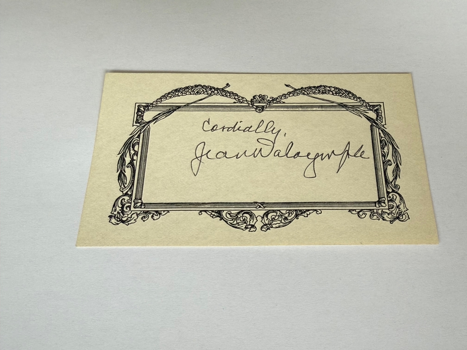 Jean Dalrymple signed card