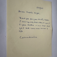 Colin Dexter signed card