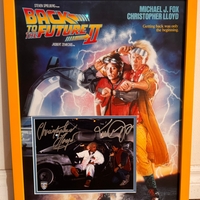 Michael J. Fox & Christopher Lloyd signed framed display