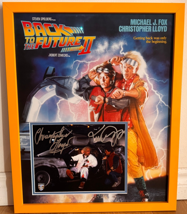 Michael J. Fox & Christopher Lloyd signed framed display