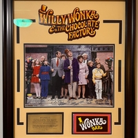 Gene Wilder & Denise Nickerson & Peter Ostrum signed framed display