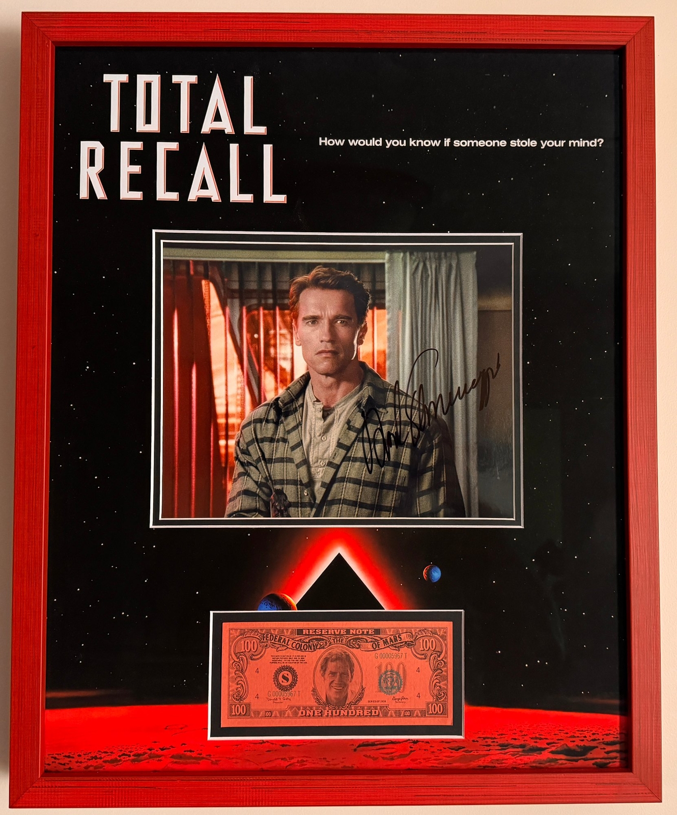 Arnold Schwarzenegger signed framed display