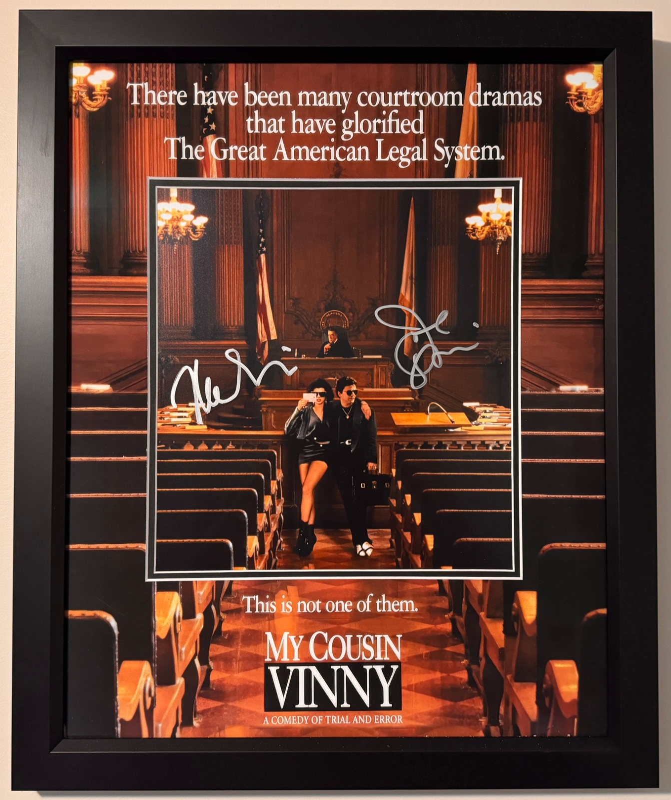 Joe Pesci & Marisa Tomei signed framed display