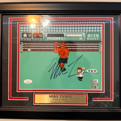 Mike Tyson signed framed display