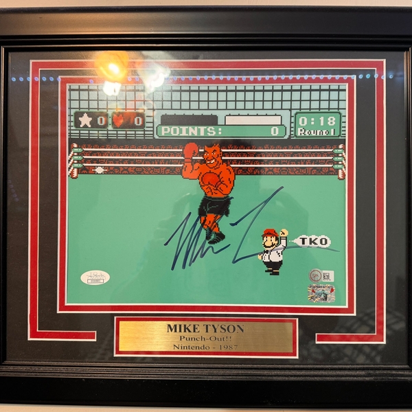 Mike Tyson signed framed display