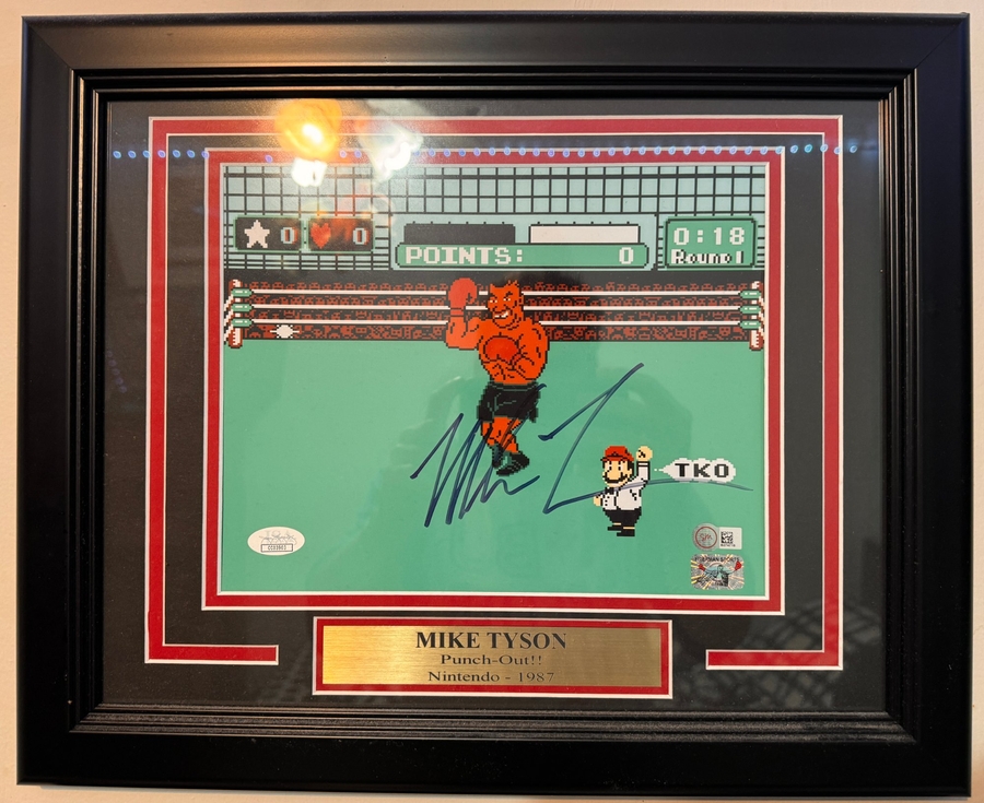 Mike Tyson signed framed display