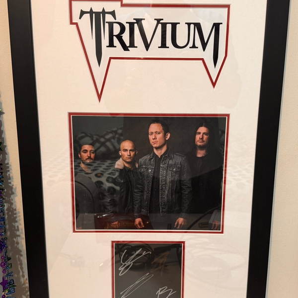 Matt Heafy & Corey Beaulieu & Paolo Gregoletto signed framed display