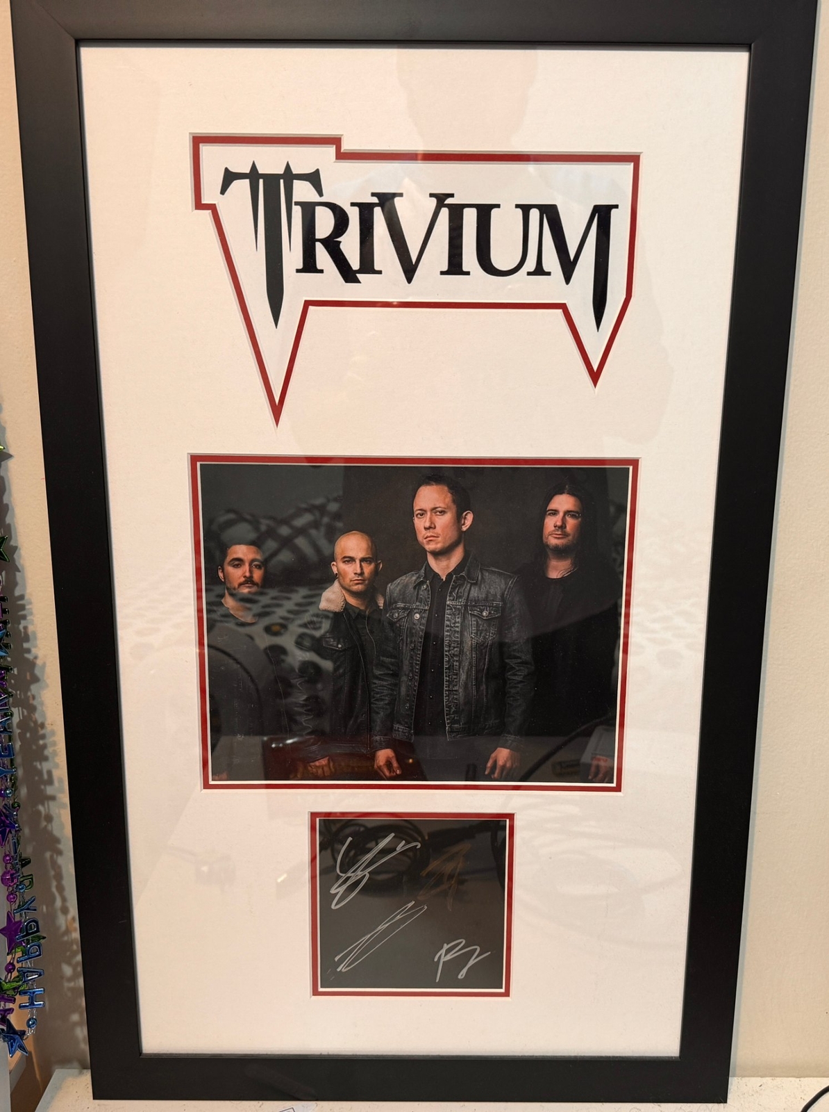 Matt Heafy & Corey Beaulieu & Paolo Gregoletto signed framed display