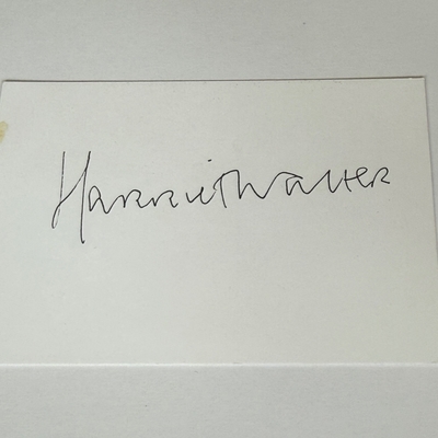 Harriet Walter signed card