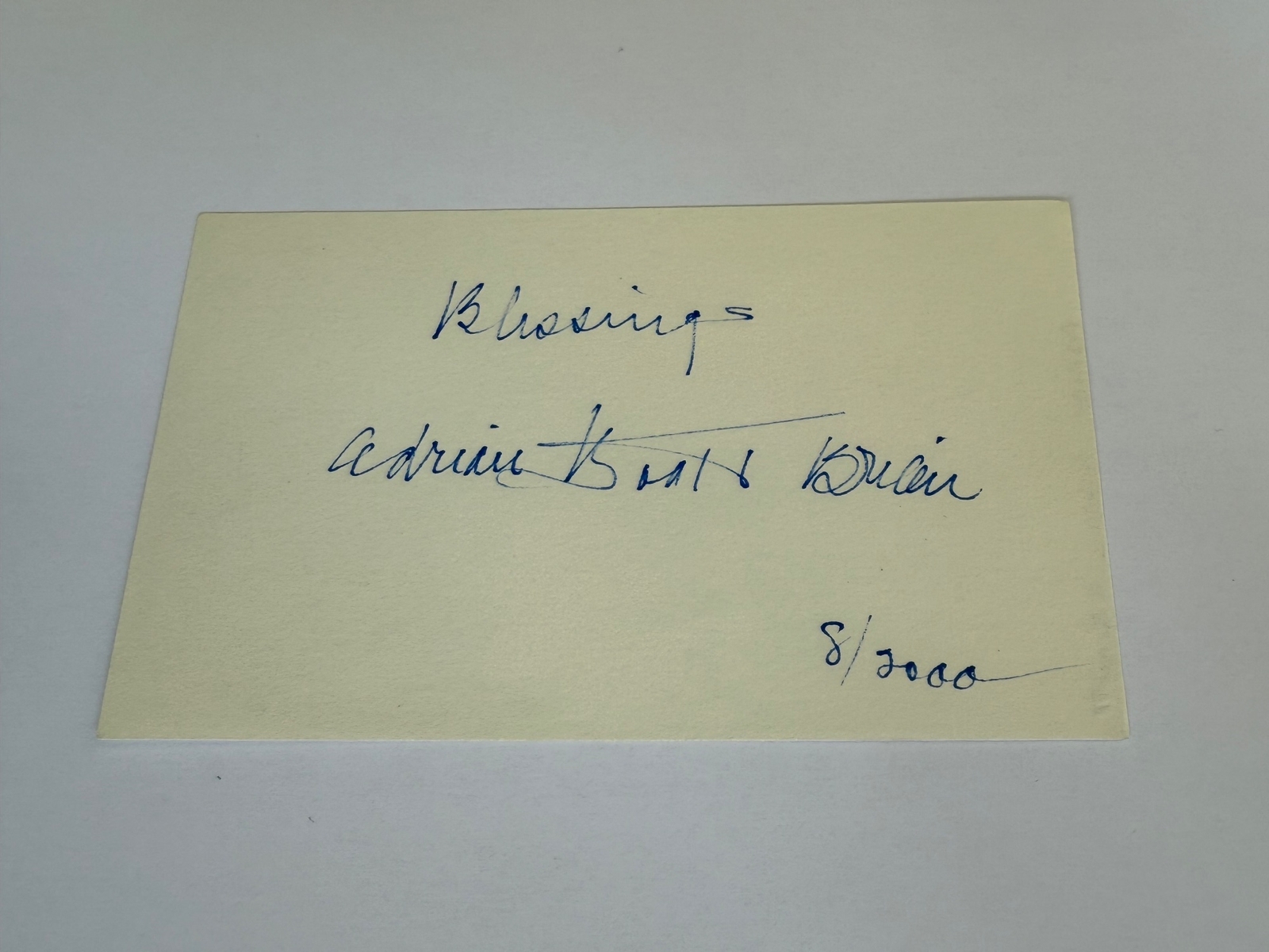 Adrian Booth Brian signed card
