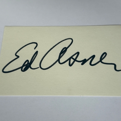 Ed Asner signed card