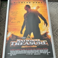 National Treasure - Nicolas Cage signed & inscribed one sheet 27"x40"