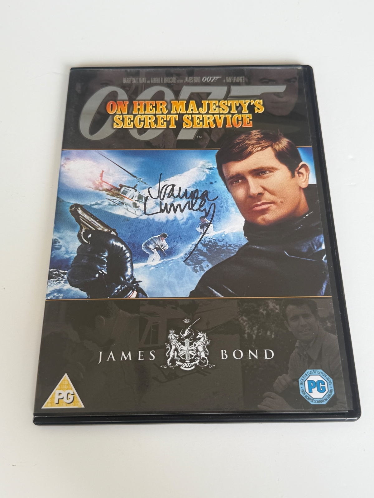 On Her Majesty’s Secret Service DVD. Signed by Joanna Lumley.