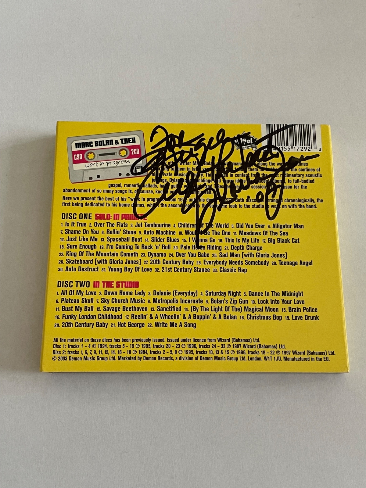 Mark Bolan & T.REX - Work in progress CD box set. Possibly dedicated to Nigel by Steve Currie