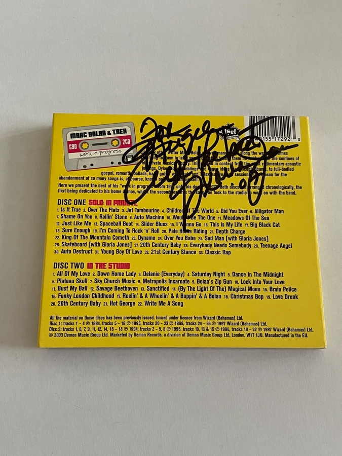 Mark Bolan & T.REX - Work in progress CD box set. Possibly dedicated to Nigel by Steve Currie