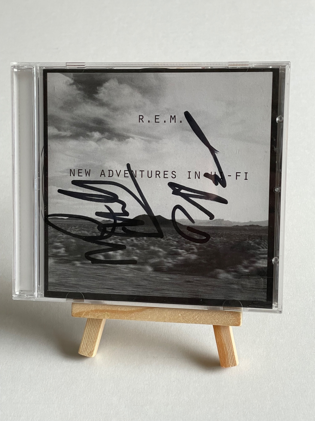 REM - New Adventures in Hi-Fi CD. Signed by Mike Mills and  Peter Buck