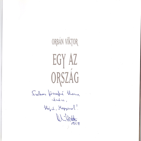 Viktor Orban signed book