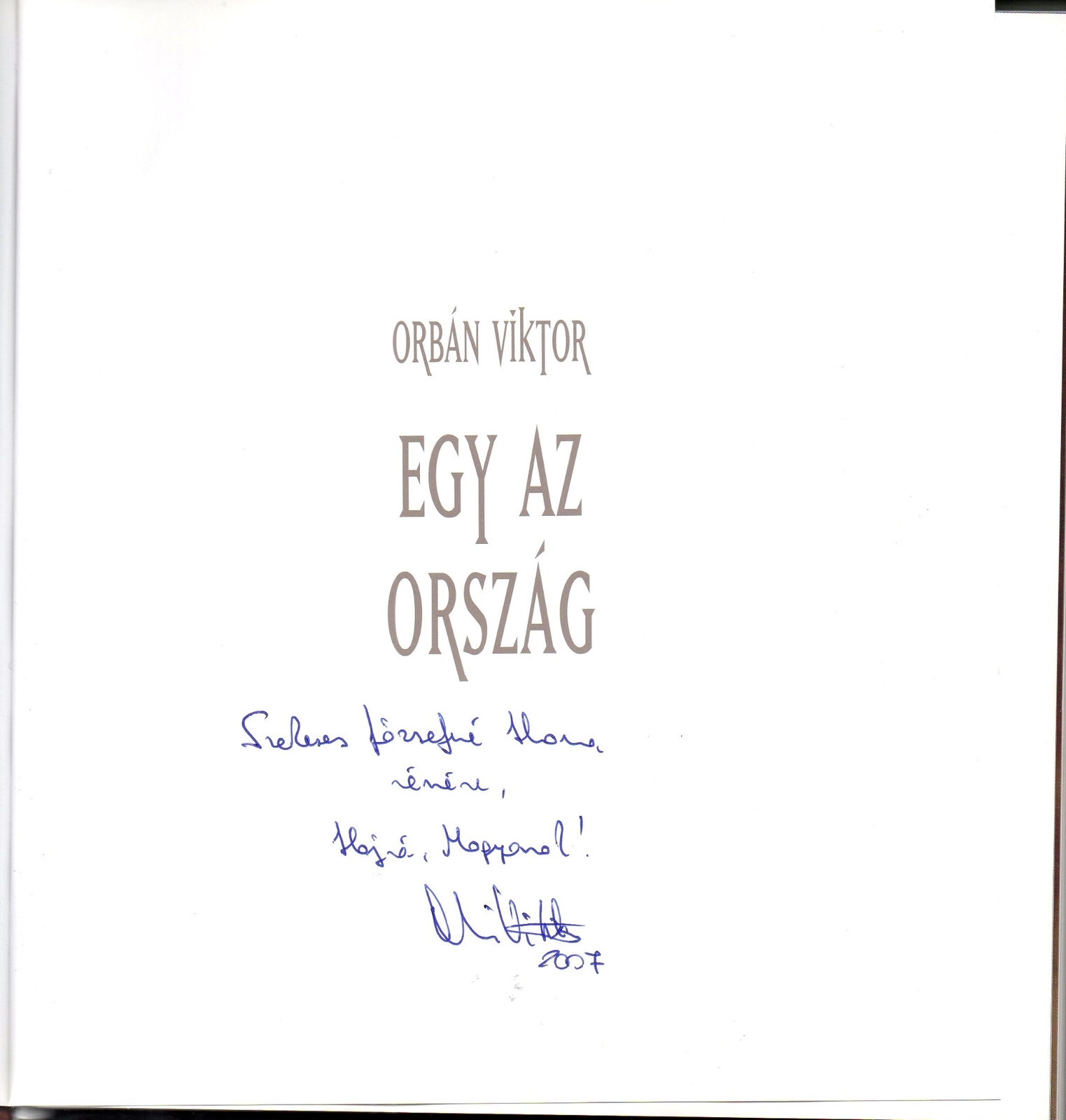 Viktor Orban signed book