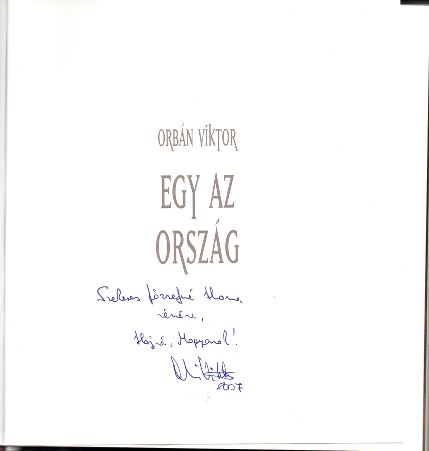 Viktor Orban signed book