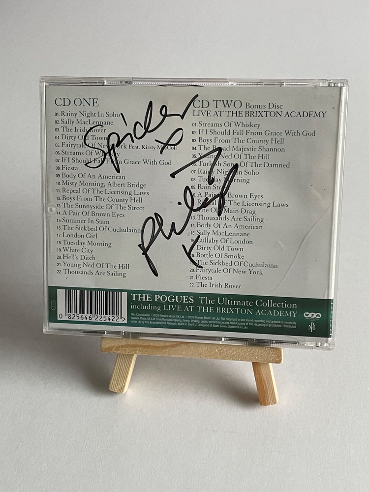 The Pogues - The Ultimate Collection CD. Signed by Spider and Philip Chevron