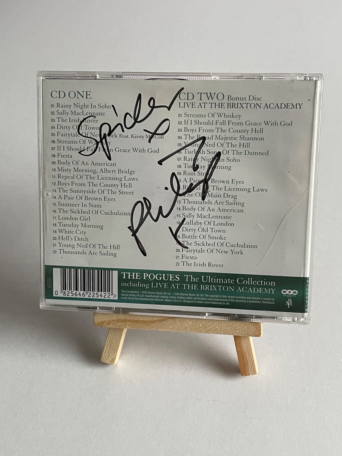 The Pogues - The Ultimate Collection CD. Signed by Spider and Philip Chevron