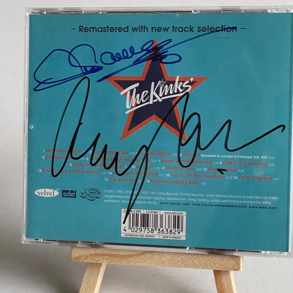 The Kinks - Greatest Celluloid Heroes Cd. Signed by Mick Avory and Ray Davies