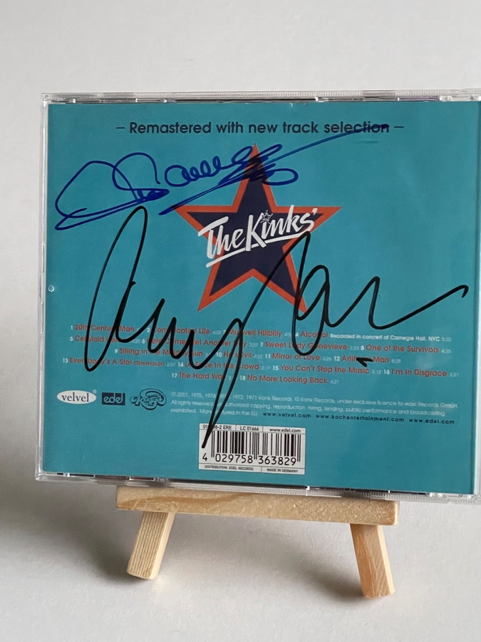 The Kinks - Greatest Celluloid Heroes Cd. Signed by Mick Avory and Ray Davies