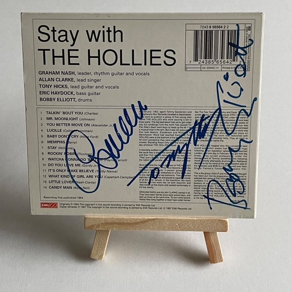 The Hollies - Stay With The Hollies CD. Signed by Allan Clarke, Tony Hicks and Bobby Elliott
