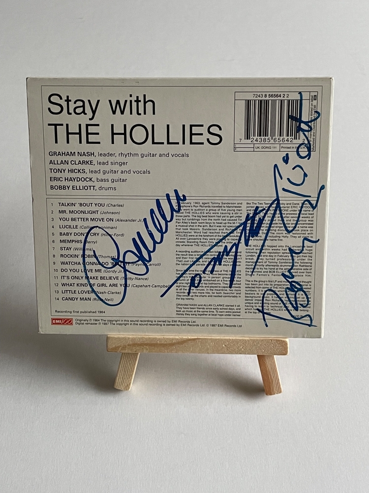 The Hollies - Stay With The Hollies CD. Signed by Allan Clarke, Tony Hicks and Bobby Elliott