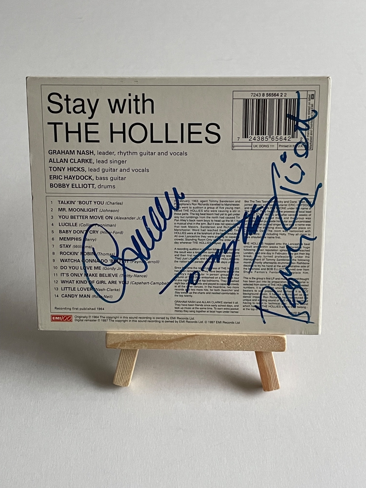 The Hollies - Stay With The Hollies CD. Signed by Allan Clarke, Tony Hicks and Bobby Elliott