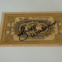 Julie Walters signed Harry Potter Train Ticket