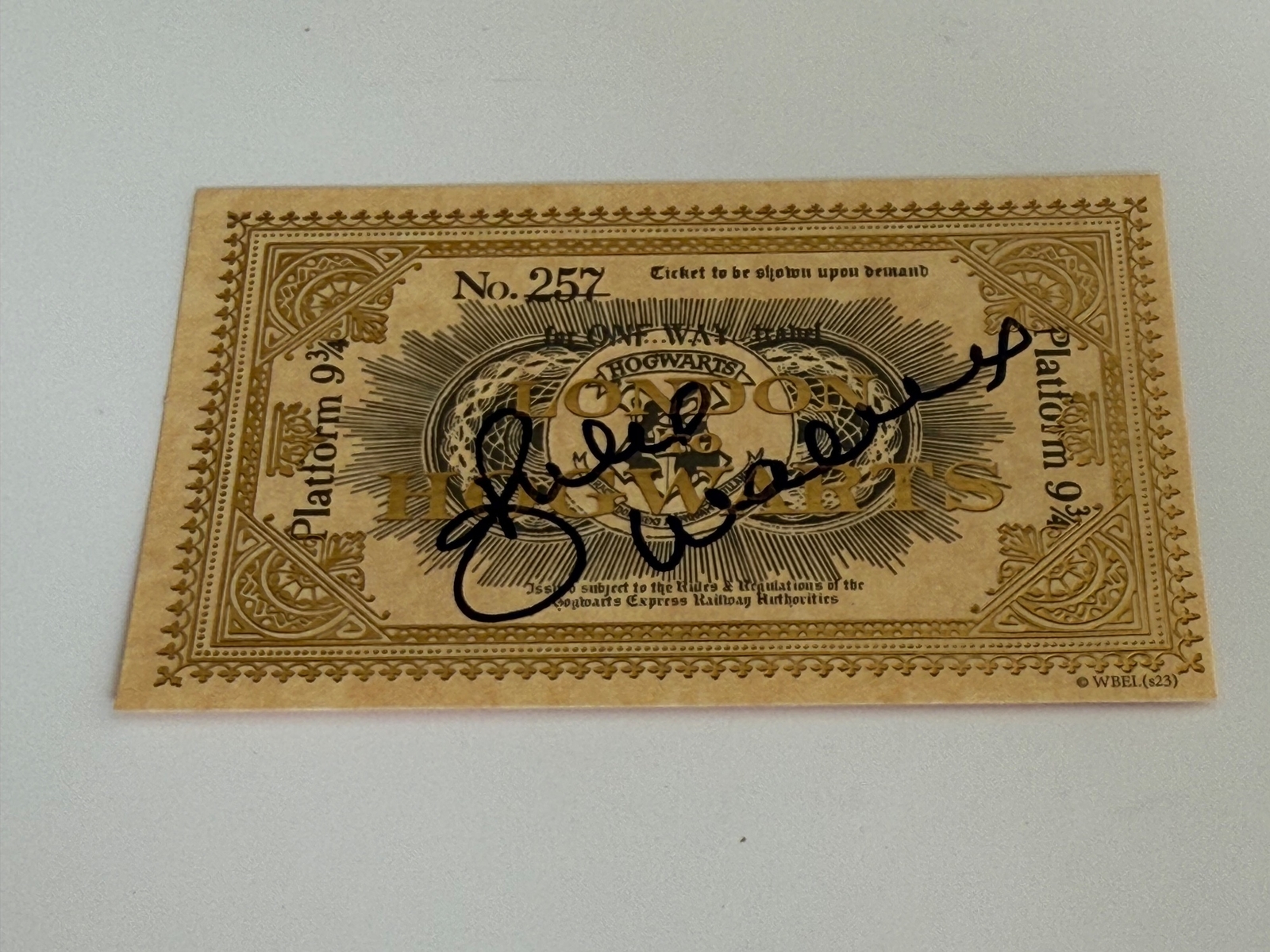 Julie Walters signed Harry Potter Train Ticket