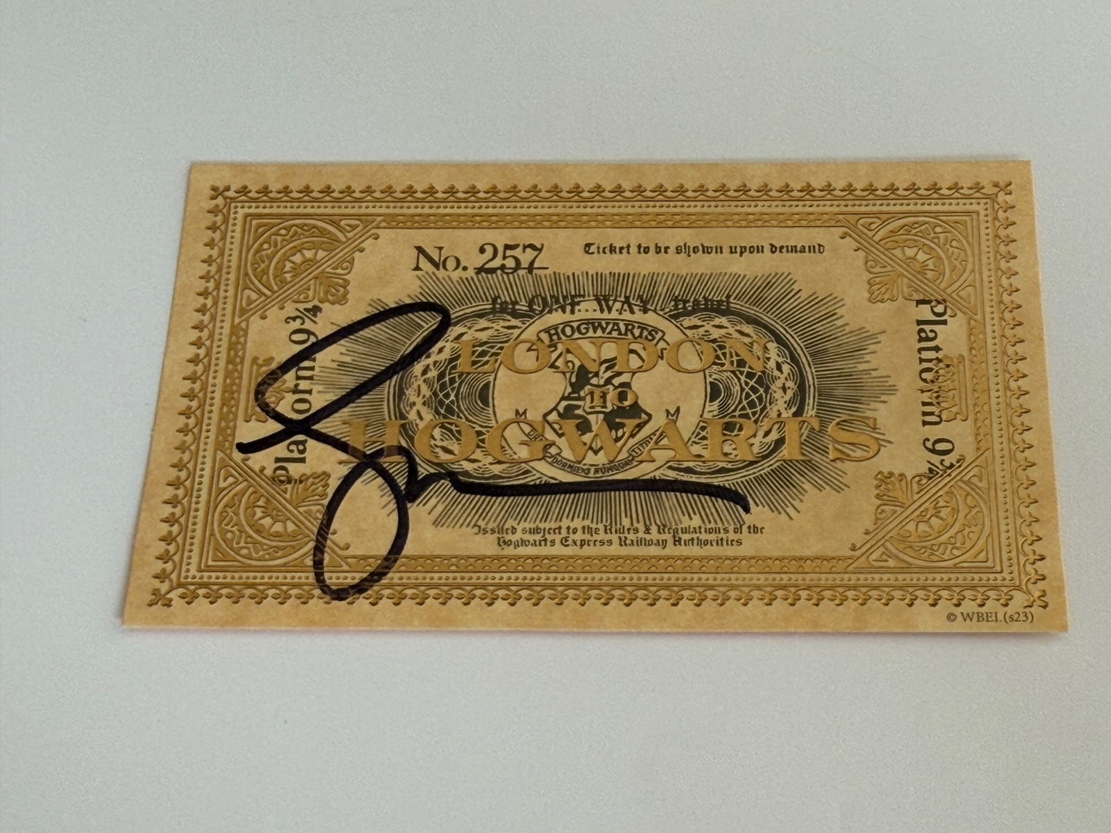 Gary Oldman signed Harry Potter Train Ticket 1