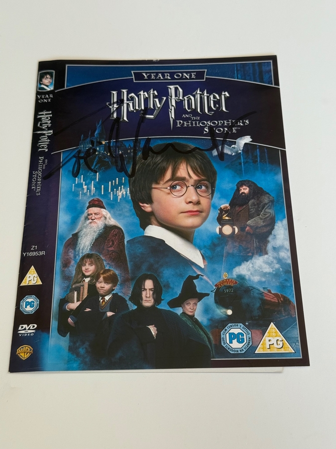 Harry Potter and the Philosophers Stone DVD cover signed by Zoe Wanamaker. DVD sleeve only