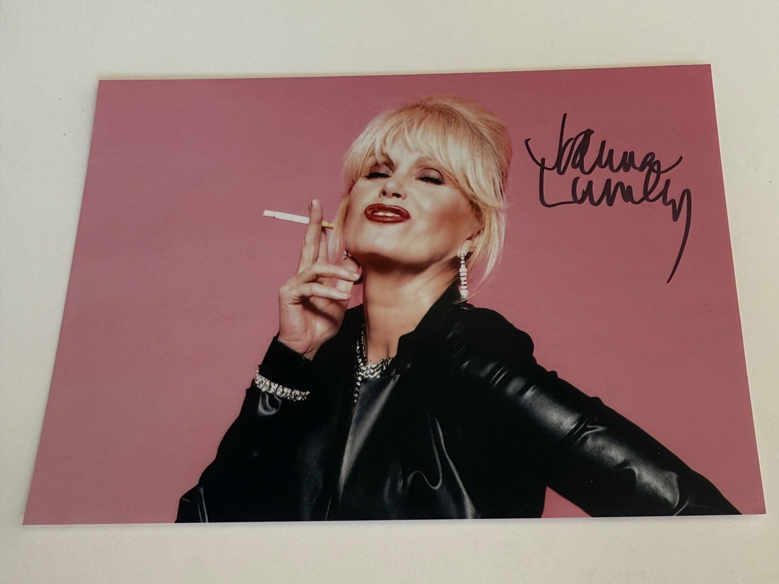 Absolutely Fabulous photo signed by Joanna Lumley.