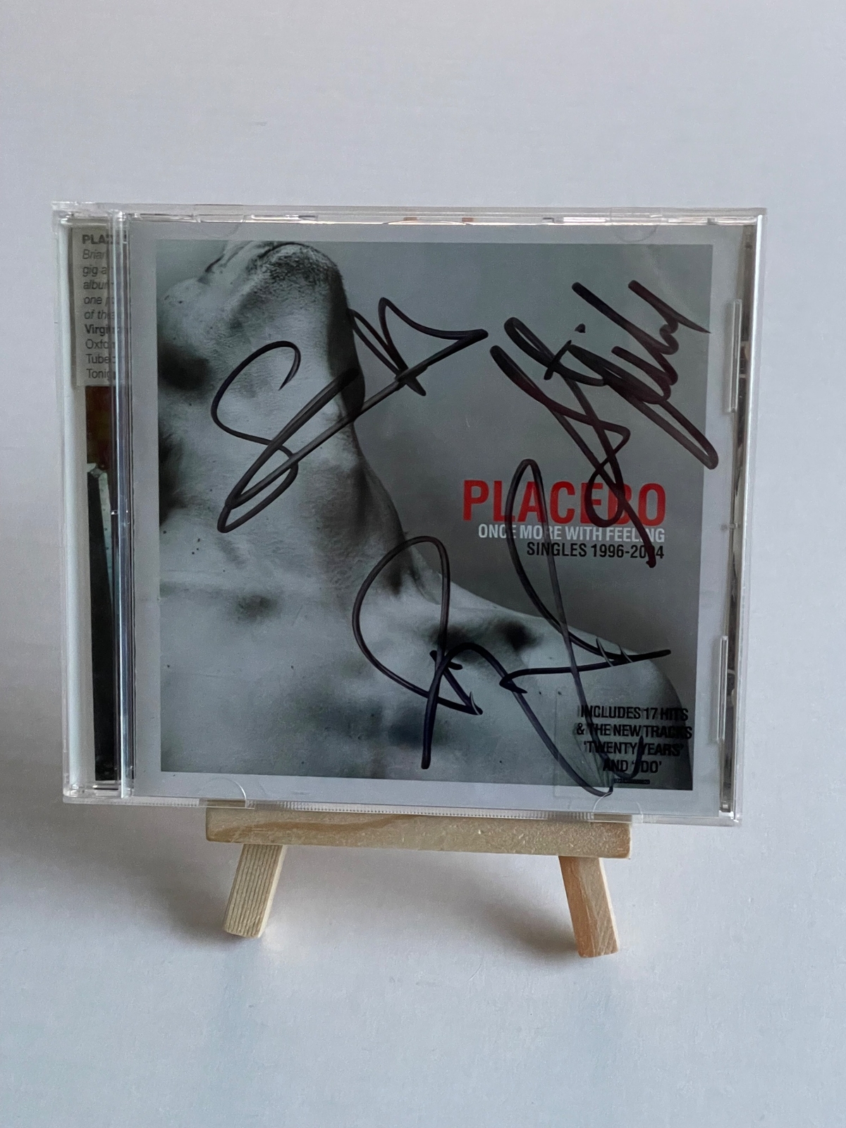 Placebo - Once More With Feeling CD. Signed by Brian Molko, Stefan Olsdal and one other unknown