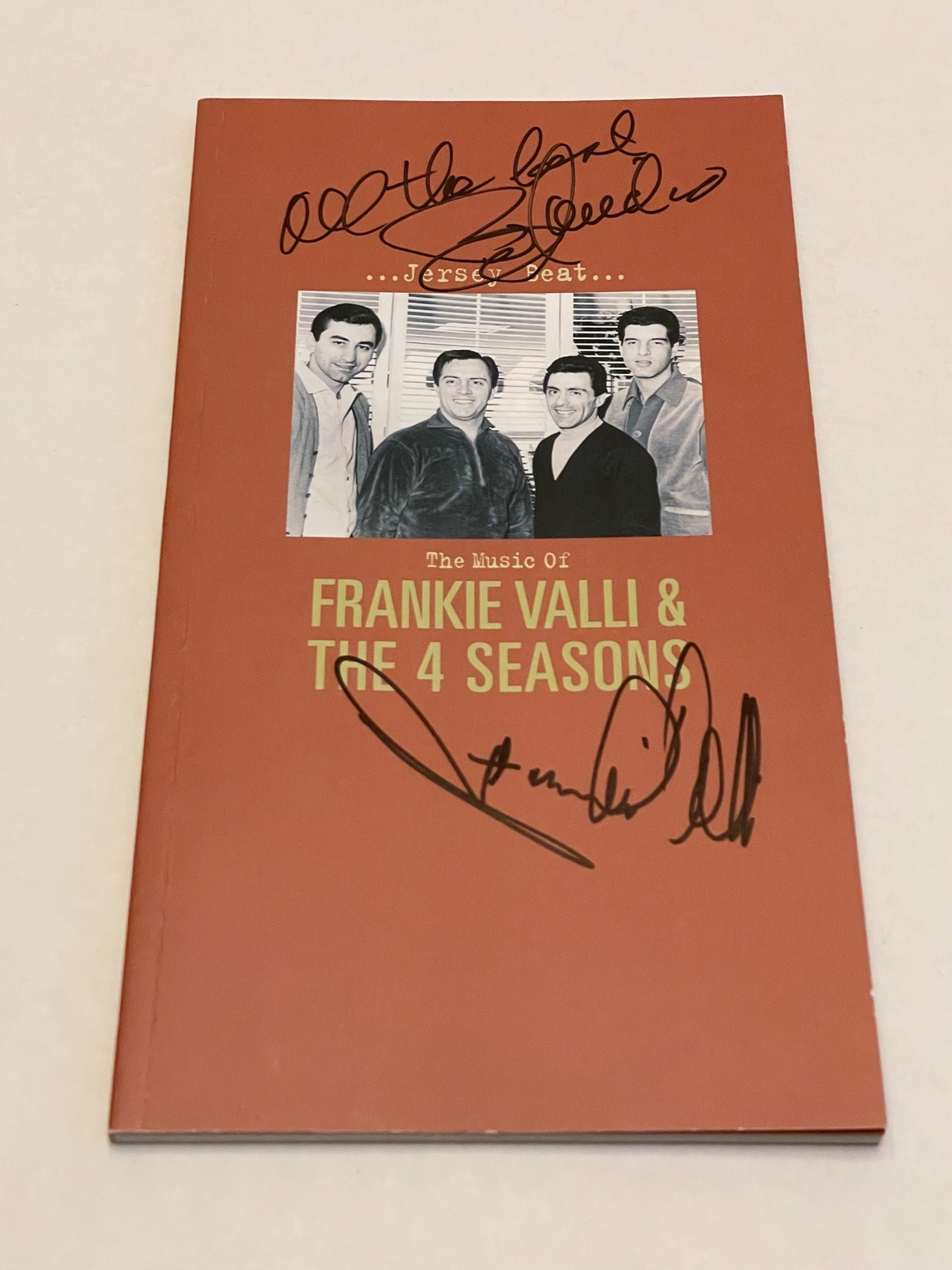 Frankie Valli and the Four seasons - The Music of. Damaged corner. Signed by Frankie Valli and Bob Gaudio